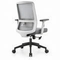 Cadeira de Escritório Ergonómica Giratória em Malha Cinzenta com Apoio Lombar, 64 x 64 x 116-126 cm