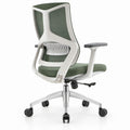 Cadeira Ergonómica Giratória Branca, Verde e Preta em Malha de Poliéster, 66 x 66 x 116-126 cm
