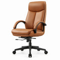 Cadeira de Escritório Ergonómica em Couro Sintético PU Castanha e Preta 66 x 70 x 116-126 cm