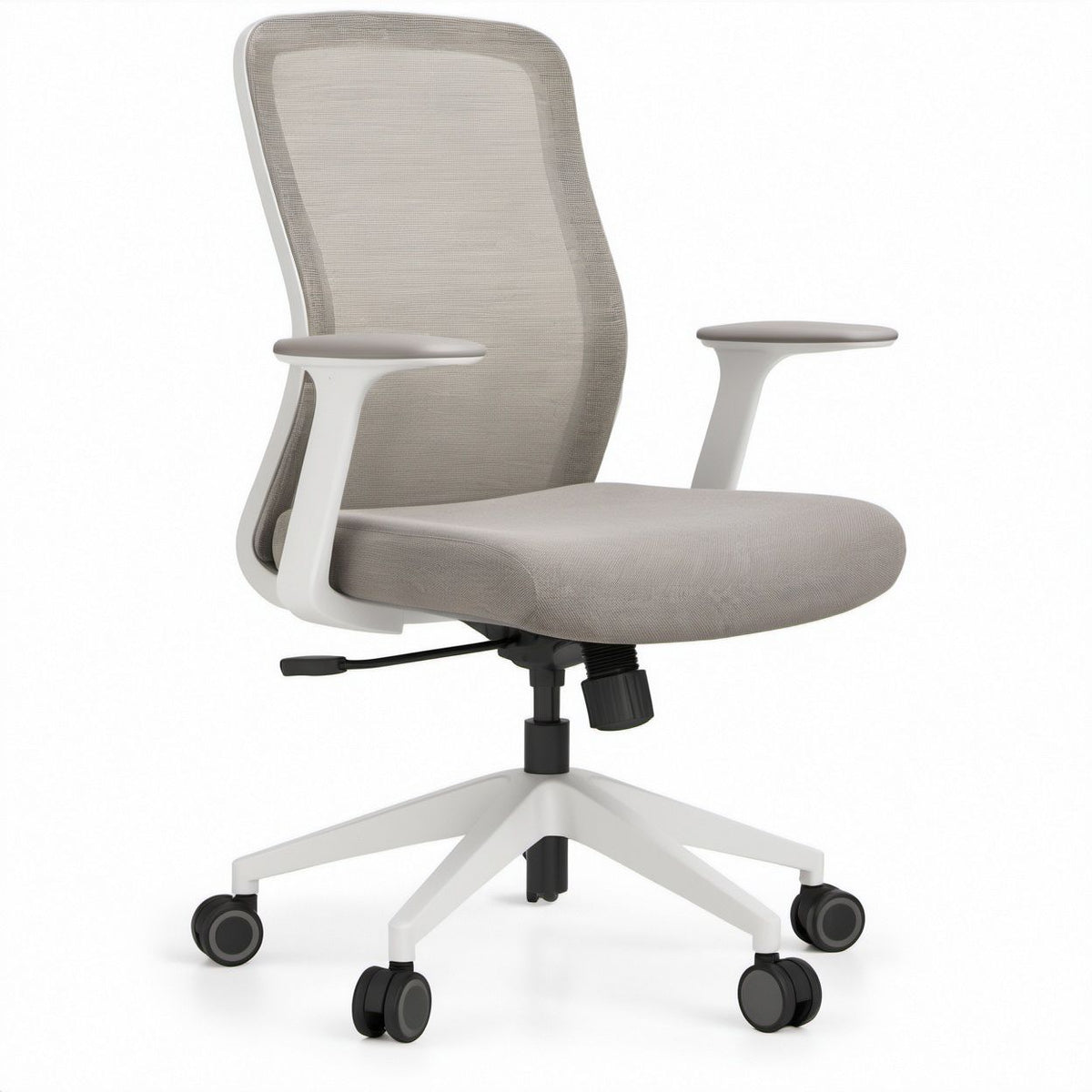 Cadeira de Escritório Ergonómica Giratória em Malha Cinzento-Claro 64 x 64 x 116-126 cm
