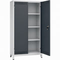 Armário em Aço Cinzento e Antracite com 2 Portas Ventiladas, 90 x 40 x 180 cm