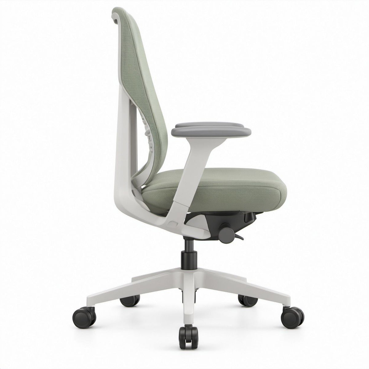 Cadeira de Escritório Ergonómica Giratória Verde-claro, Branca e Preta 65 x 65 x 118-128 cm