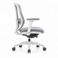 Cadeira de Escritório Ergonómica Giratória em Malha de Poliéster Cinzenta e Branca 66 x 66 x 118-128 cm