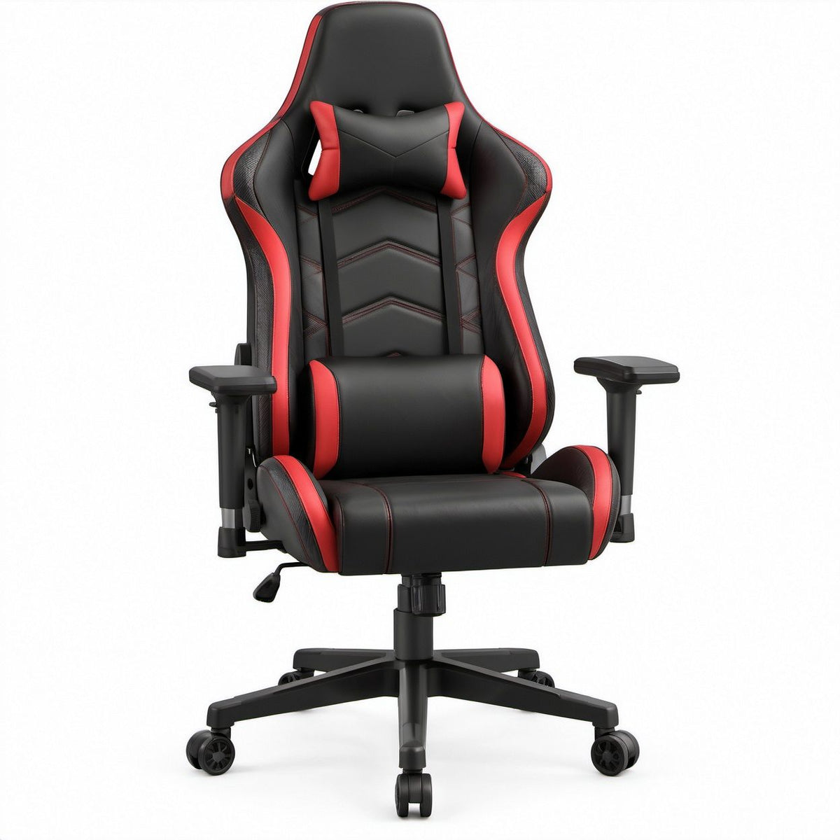 Cadeira Gaming Ergonómica Reclinável em PU Preto e Vermelho 65 x 65 x 122-132 cm